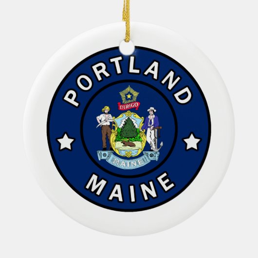 Portland Maine Keramisch Ornament (Achterkant)