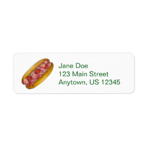 Portland Maine Lobster Roll Sandwich Labels
