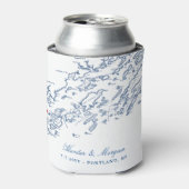 Portland Maine Map Wedding Favor Drink Holder Blikjeskoeler (Blikje Voorkant)