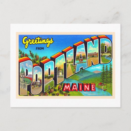 Portland Maine ME  groot Briefkaart (Voorkant)