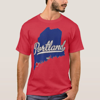 Portland Maine ME Map T-shirt
