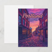 Portland Maine Old Port Cobblestone  Kaart (Voorkant / Achterkant)