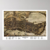 Portland, Maine Panoramic Map - 1876 Poster (Voorkant)