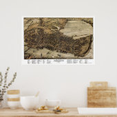 Portland, Maine Panoramic Map - 1876 Poster (Keuken)
