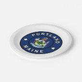 Portland Maine Papieren Bordje (Gekanteld)