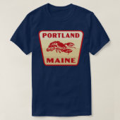Portland Maine Retro Badge Tan T-shirt (Design voorkant)