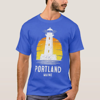 Portland Maine Retro vuurtoren idea Desig T-shirt