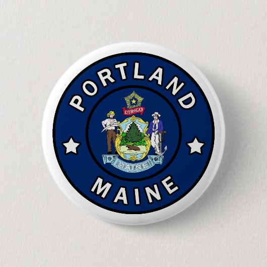 Portland Maine Ronde Button 5,7 Cm (Voorkant)