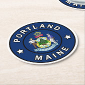 Portland Maine Ronde Kartonnen Onderzetter (Gebogen)