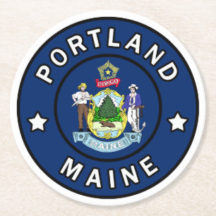 Portland Maine Ronde Kartonnen Onderzetter