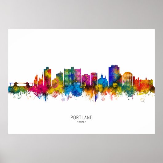 Portland Maine Silhouet Poster (Voorkant)