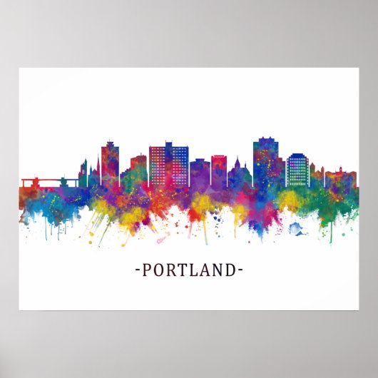 Portland Maine Skyline Poster (Voorkant)