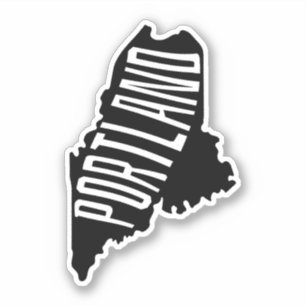 Portland, Maine State Outline - Verenigde Staten R Sticker