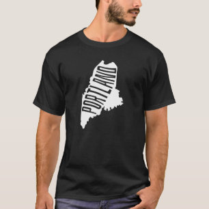 Portland, Maine State Outline - Verenigde Staten R T-shirt