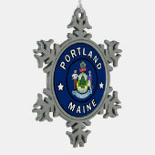 Portland Maine Tin Sneeuwvlok Ornament (Links)