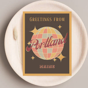 Portland Maine USA Retro Vintage Groeten Ansichtka Briefkaart