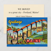 Portland Maine Verhuisaankondiging (Voorkant / Achterkant)
