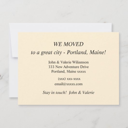 Portland Maine Verhuisaankondiging (Achterkant)