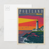 Portland, Maine | Vuurtoren Briefkaart (Voorkant / Achterkant)