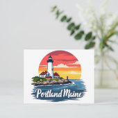 Portland, Maine | Vuurtoren Briefkaart (Staand voorkant)