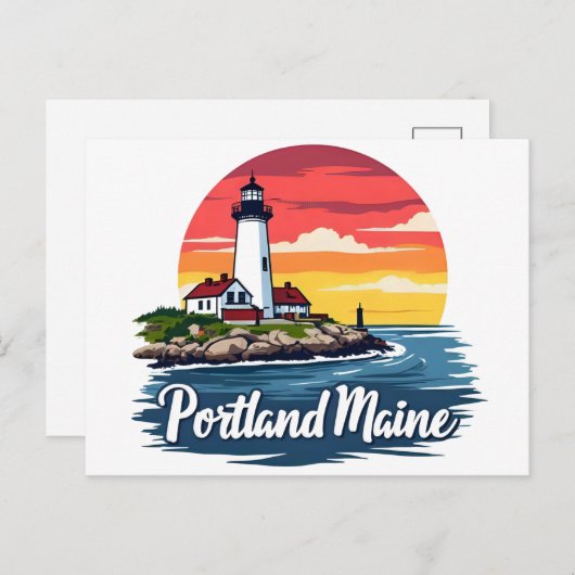 Portland, Maine | Vuurtoren Briefkaart (Voorkant / Achterkant)