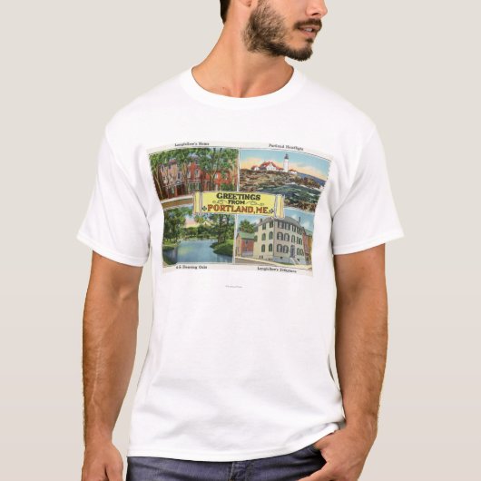 Portland, MaineGreetings Van met Schilderachtig T-shirt (Voorkant)