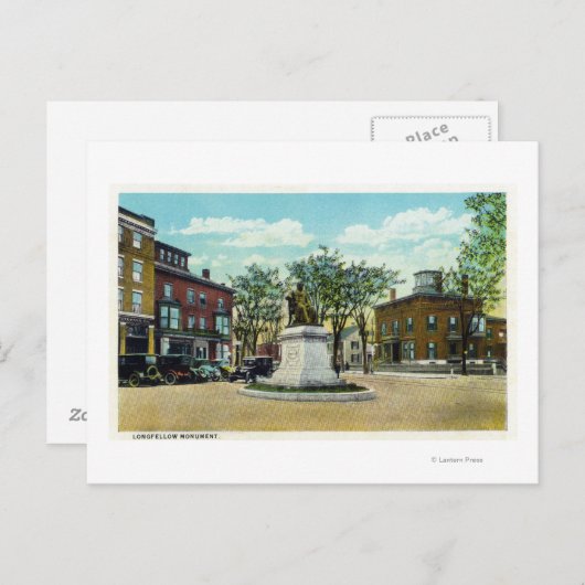 Portland, MaineLongmede Monument en Square Briefkaart (Voorkant / Achterkant)