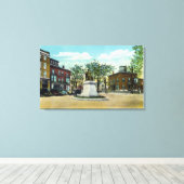 Portland, MaineLongmede Monument en Square Canvas Afdruk (Insitu (Houten vloer))