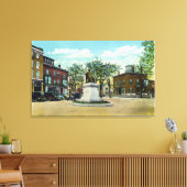 Portland, MaineLongmede Monument en Square Canvas Afdruk (Insitu (Woonkamer))
