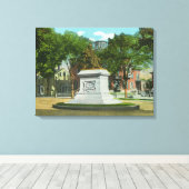 Portland, MaineOverhead Uitzicht of Portland Canvas Afdruk (Insitu (Houten vloer))