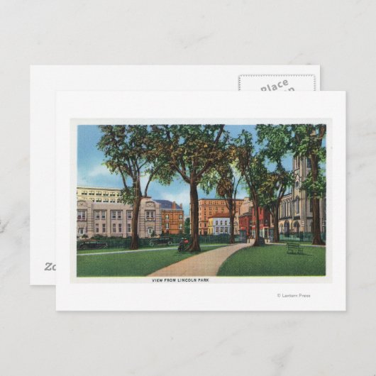 Portland, MaineScene-Uitzicht uit het Lincoln-park Briefkaart (Voorkant / Achterkant)