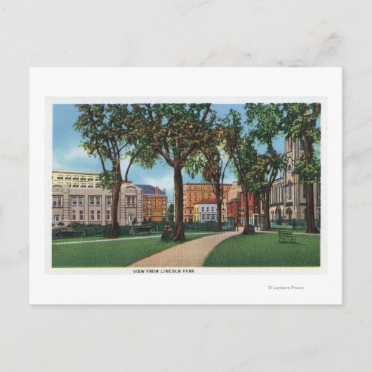 Portland, MaineScene-Uitzicht uit het Lincoln-park Briefkaart (Voorkant)