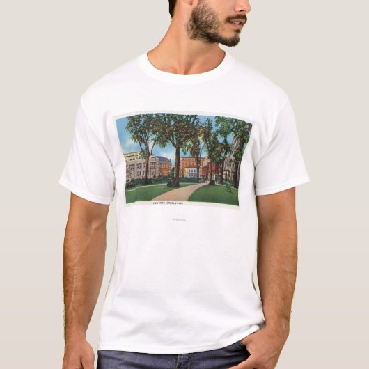 Portland, MaineScene-Uitzicht uit het Lincoln-park T-shirt (Voorkant)