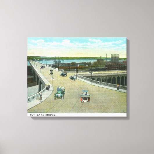 Portland, MaineView of the Longmede Monument Canvas Afdruk (Voorkant)
