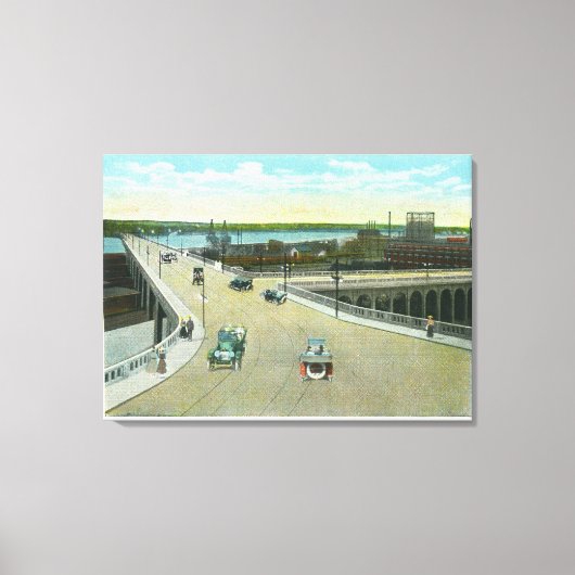 Portland, MaineView of the Longmede Monument Canvas Afdruk (Voorkant)