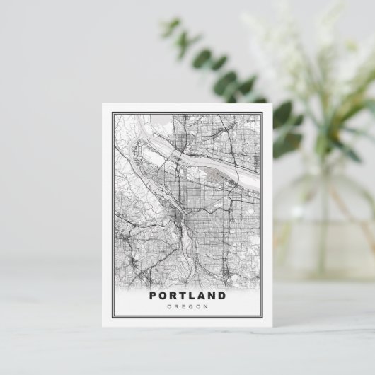 Portland Map Briefkaart (Staand voorkant)