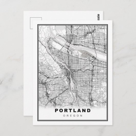 Portland Map Briefkaart (Voorkant / Achterkant)