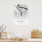 Portland Map - Oregon - City Map Poster (Keuken)