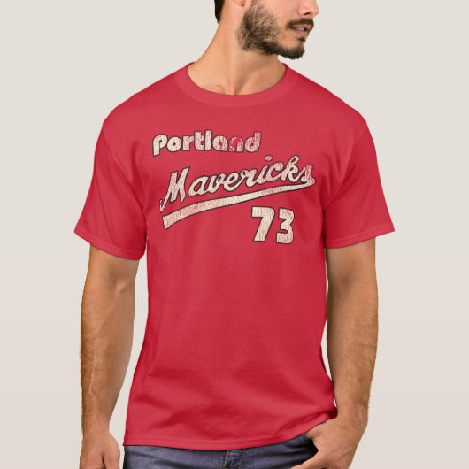 Portland Mavericks Retro Deunct Baseball Jersey T-shirt (Voorkant)