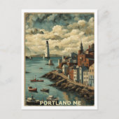 Portland ME Abstract grafisch ontwerp geïnspireerd Briefkaart (Voorkant)