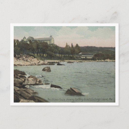 Portland ME, Cushings Island, Ottawa House 1908 Briefkaart (Voorkant)