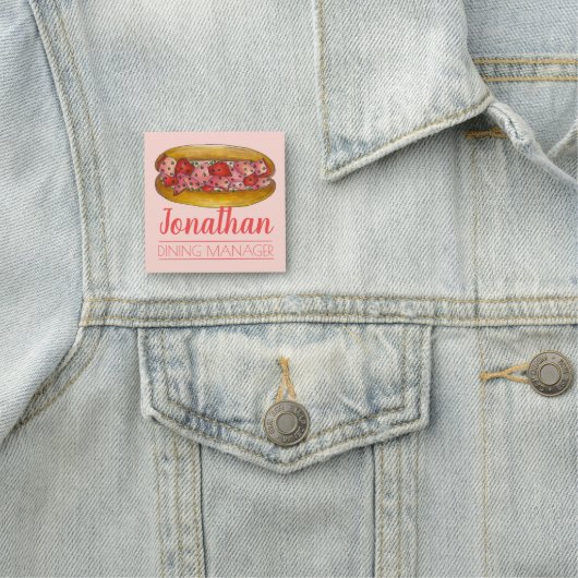 Portland ME Maine Lobster Roll Seafood Sandwich Naamplaatje (In situ)