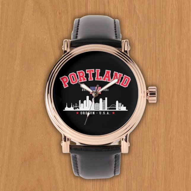 Portland Modern Skyline city Horloge (Creator heeft geüpload)