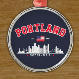 Portland Modern Skyline city Metalen Ornament