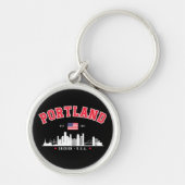 Portland Modern Skyline city Sleutelhanger (Voorkant)