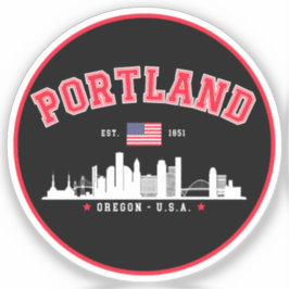 Portland Modern Skyline city Sticker