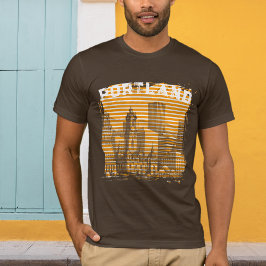 Portland Naam toevoegen Sinaasappel Graphic T-shir T-shirt