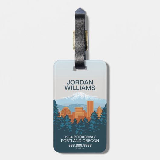 Portland, OF Bagagelabel (Achterkant verticaal)