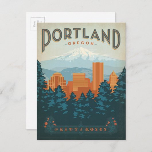 Portland, OF Briefkaart (Voorkant / Achterkant)