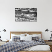 Portland, OF Broadway Bridge en Depot Canvas Afdruk (Insitu (Slaapkamer))